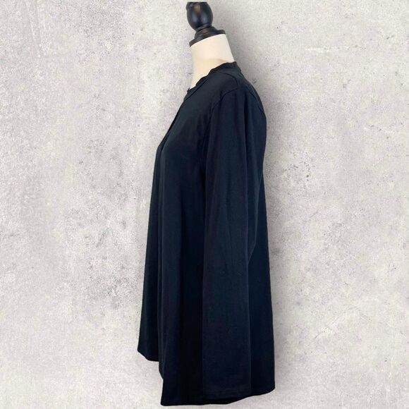 Torrid Black Keyhole Open Back Top Tunic Long Sleeve Mock Neck, Size 3X - Picture 3 of 11